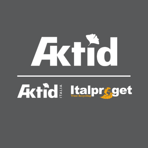 Logo d’Aktid et Aktid Italia Italproget sur un fond gris